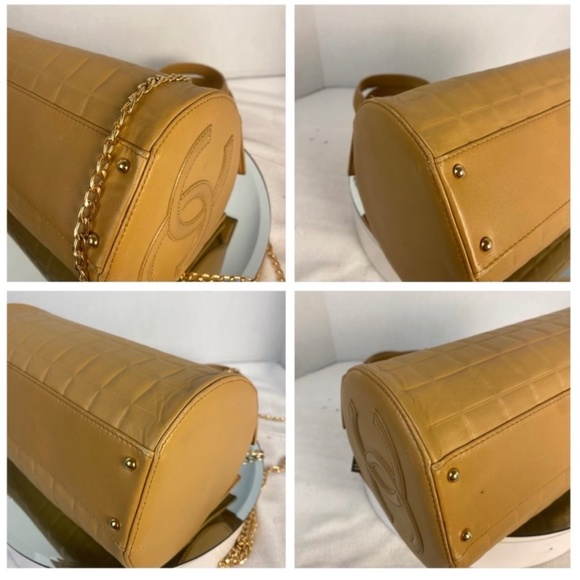 🔥🔥 $2000 CHANEL Chocolate Bar CC Logo Shoulder Hand Bag Beige - Picture 7 of 12